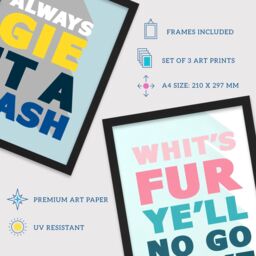 Artery8 A4 Wall Art & Frame Set of 3 Scottish Sayings Good Wish Motivational - thumbnail 3