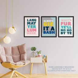 Artery8 A4 Wall Art & Frame Set of 3 Scottish Sayings Good Wish Motivational - thumbnail 2