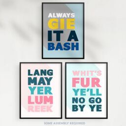 Artery8 A4 Wall Art & Frame Set of 3 Scottish Sayings Good Wish Motivational - thumbnail 4
