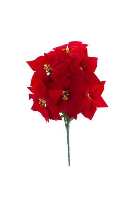 VFM e-Store 7 Head Poinsettia Bunch Christmas Decoration X 1 48cm Red - image 1