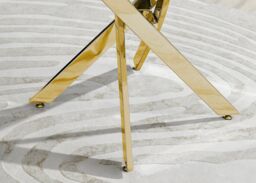 FurnitureboxUK Novara 100cm Round 4-Seater Dining Table With Gold Chrome Legs in White - thumbnail 6