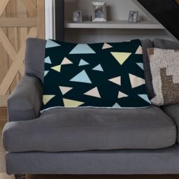 Benjamin Tate Design Yellow & Blue Triangles Blanket in Natural - Size: 120 cm x 150 cm - thumbnail 2