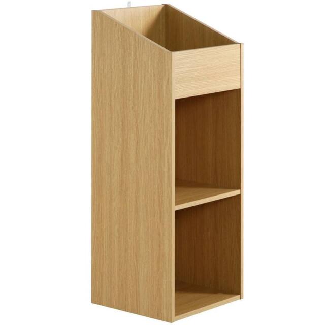 SPETLEK 2 Level Modern Vinyl Record Storage Box Oak Effect in Brown - image 1