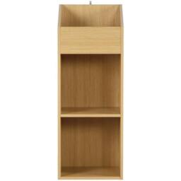 SPETLEK 2 Level Modern Vinyl Record Storage Box Oak Effect in Brown - thumbnail 5