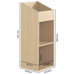 SPETLEK 2 Level Modern Vinyl Record Storage Box Oak Effect in Brown - thumbnail 2
