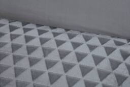 Rapport Home Diamond Cut Teddy Polyester Fleece Duvet Cover Set with Pillowcase in Silver - Size: Single - thumbnail 2