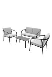 More4Homes Malibu Garden Sofa Set 4 Seater Corner Sofa with Glass Table & Cover in Grey - thumbnail 2