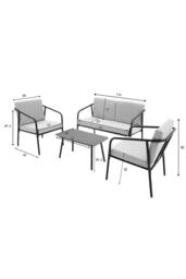 More4Homes Malibu Garden Sofa Set 4 Seater Corner Sofa with Glass Table & Cover in Grey - thumbnail 7