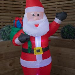 Samuel Alexander 120cm (4ft) Light up Standing Santa Inflatable Christmas Decoration with LEDs in Red - thumbnail 6