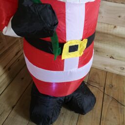 Samuel Alexander 120cm (4ft) Light up Standing Santa Inflatable Christmas Decoration with LEDs in Red - thumbnail 4