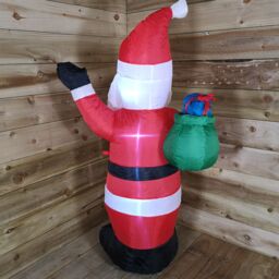 Samuel Alexander 120cm (4ft) Light up Standing Santa Inflatable Christmas Decoration with LEDs in Red - thumbnail 5