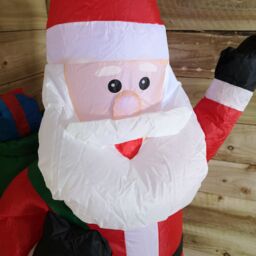 Samuel Alexander 120cm (4ft) Light up Standing Santa Inflatable Christmas Decoration with LEDs in Red - thumbnail 3