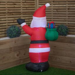 Samuel Alexander 120cm (4ft) Light up Standing Santa Inflatable Christmas Decoration with LEDs in Red - thumbnail 9