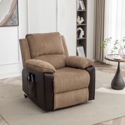 FURNITURE ONE Massage Recliner Chair, Dual Motor Heated 8 Point Massage Sofa Chair in Grey - Size: 1 Pack - thumbnail 3