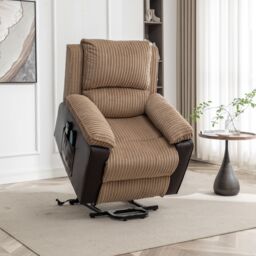 FURNITURE ONE Massage Recliner Chair, Dual Motor Heated 8 Point Massage Sofa Chair in Grey - Size: 1 Pack - thumbnail 1