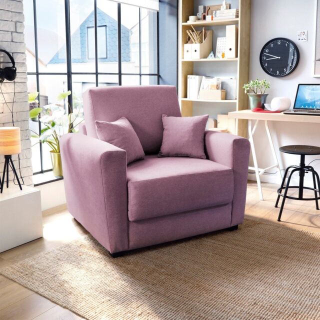 Abakus Direct Olly Velvet Single Sofa Bed in Pink - image 1