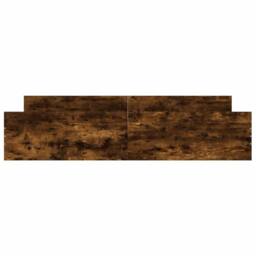 Berkfield Home Bed Frame with Headboard & Footboard Smoked Oak 200x200 cm in Brown - thumbnail 4