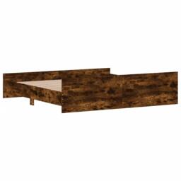 Berkfield Home Bed Frame with Headboard & Footboard Smoked Oak 200x200 cm in Brown - thumbnail 6