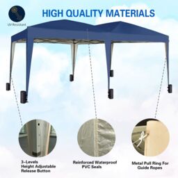 MCC Direct 3x6m Pop up Gazebo Part Tent Marquee in Blue - thumbnail 3