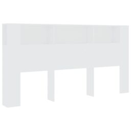 Berkfield Home Headboard Cabinet White 200x18.5x104.5 cm - thumbnail 2