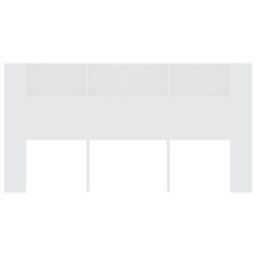 Berkfield Home Headboard Cabinet White 200x18.5x104.5 cm - thumbnail 3