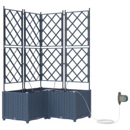 Berkfield Home Garden Planters with Water Irrigation System 3 pcs Grey - thumbnail 2