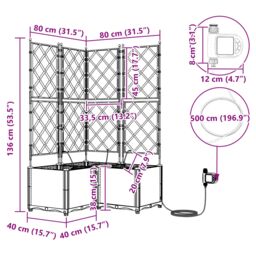 Berkfield Home Garden Planters with Water Irrigation System 3 pcs Grey - thumbnail 6