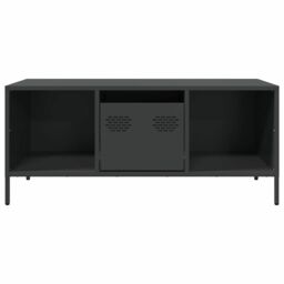Berkfield Home Coffee Table Black 101.5x50x43.5 cm Cold-rolled Steel - thumbnail 4