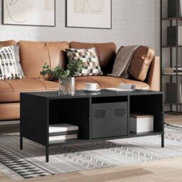 Berkfield Home Coffee Table Black 101.5x50x43.5 cm Cold-rolled Steel