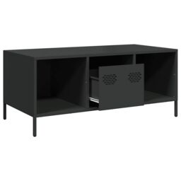 Berkfield Home Coffee Table Black 101.5x50x43.5 cm Cold-rolled Steel - thumbnail 5