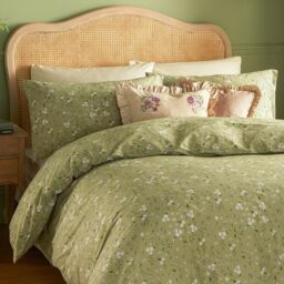 Wylder Bronte Floral 100% Cotton Duvet Cover Set in Green - Size: Single - thumbnail 3
