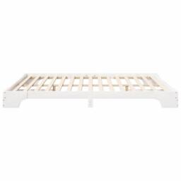 Berkfield Home Stylish Floor Bed Frame with Storage White 180 x 220 cm Solid pin - thumbnail 6