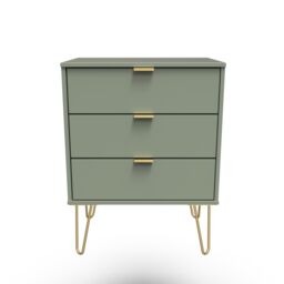 Ready Assembled 2 U Fuji 3 Drawer Chest (Ready Assembled) in Pale Green