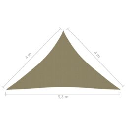Berkfield Home Sunshade Sail Oxford Fabric Triangular 4x4x5.8 m Beige - thumbnail 6