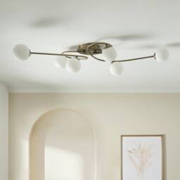 Pagazzi Jaymie 6-Light Antique Brass Semi-Flush Ceiling Light in Gold - thumbnail 2