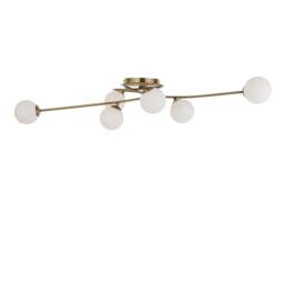 Pagazzi Jaymie 6-Light Antique Brass Semi-Flush Ceiling Light in Gold - thumbnail 7