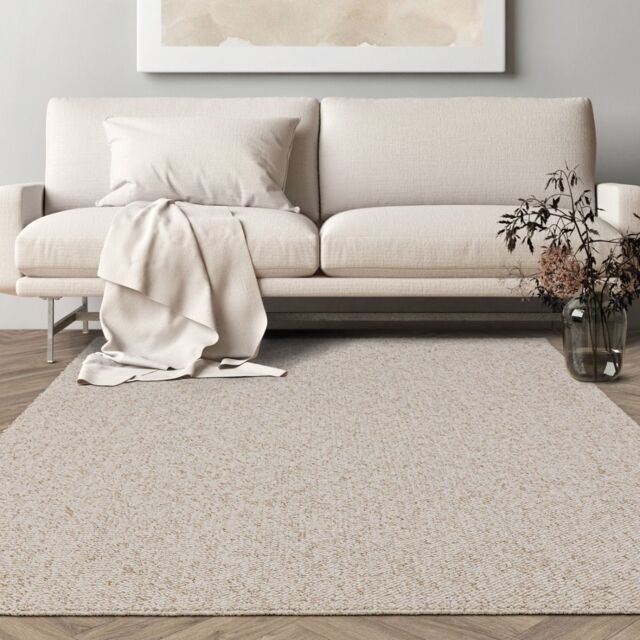 The Rug Shop UK Cream Modern Plain Polypropylene Easy To Clean Ivory Area Rug - Size: 200 cm x 290 cm - image 1