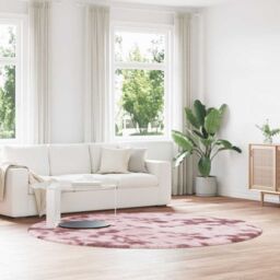 Berkfield Home Shaggy Rug High Pile NAVARRA Dusty Pink 240x240 cm Polyester - Size: Medium - thumbnail 1