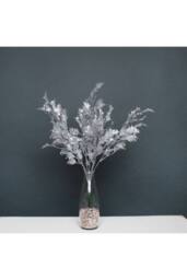 KDMD Silver Glitter Holly Bush Artificial Flowers - thumbnail 4
