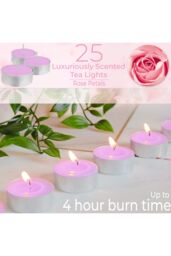 Deco Express Scented 25 Packs Tealights - Rose Petals in Pink - thumbnail 2