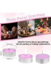 Deco Express Scented 25 Packs Tealights - Rose Petals in Pink - thumbnail 3
