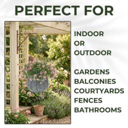 Ark Mat Artificial Floral Hanging Basket UV Resistant 34cm Indoor Outdoor in Pink - Size: 1 Pack - thumbnail 6