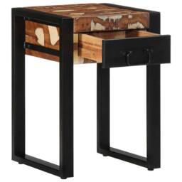 Berkfield Home Side Table Multicolour 35x35x50 cm Solid Wood Reclaimed - Size: 35 x 35 x 50 cm