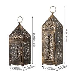 EONLION 2Pcs Moroccan Lantern Candle Holder in Bronze - Size: 100 cm - thumbnail 2