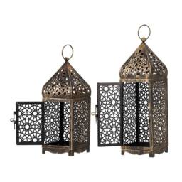 EONLION 2Pcs Moroccan Lantern Candle Holder in Bronze - Size: 100 cm - thumbnail 3