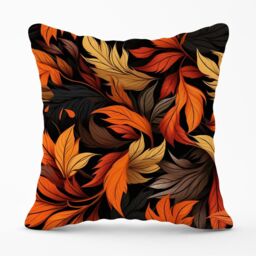 Warren Reed - Designer Autumn Leaves Design Outdoor Cushion in Orange - Size: 45 cm x 45 cm - thumbnail 1