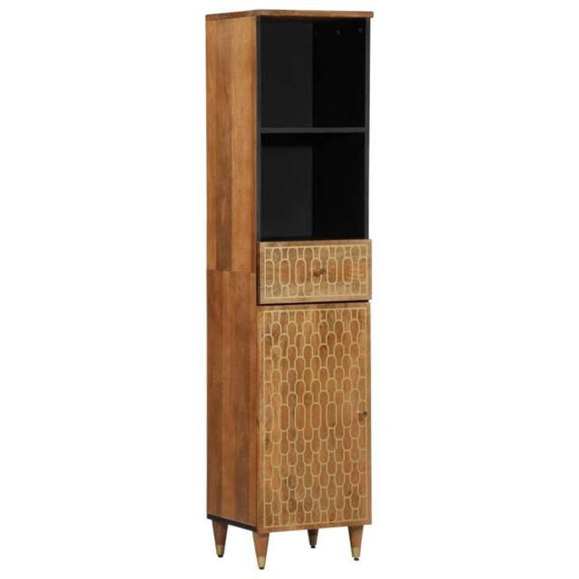 Berkfield Home Bathroom Cabinet 38x33x160 cm Solid Wood Mango in Brown - Size: 38 x 33 x 160 cm - image 1