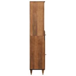 Berkfield Home Bathroom Cabinet 38x33x160 cm Solid Wood Mango in Brown - Size: 38 x 33 x 160 cm - thumbnail 4