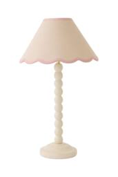 ValueLights Bobbin Colour Trim Linen Shade Cream Bobble Table Lamp with Bulb in Baby Pink - thumbnail 6