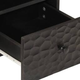 Berkfield Home TV Cabinet Black 70x33x46 cm Solid Wood Mango - Size: 70 x 33 x 46 cm - thumbnail 7